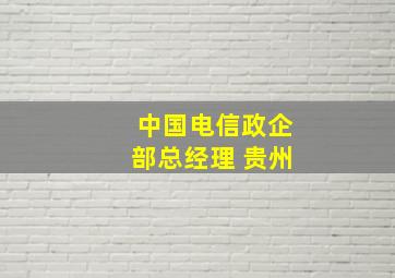 中国电信政企部总经理 贵州